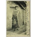 Ethnic - Maori Girl, published Abraham, Wellington, used 1908 Casterton N.Z. To London via Brindies.