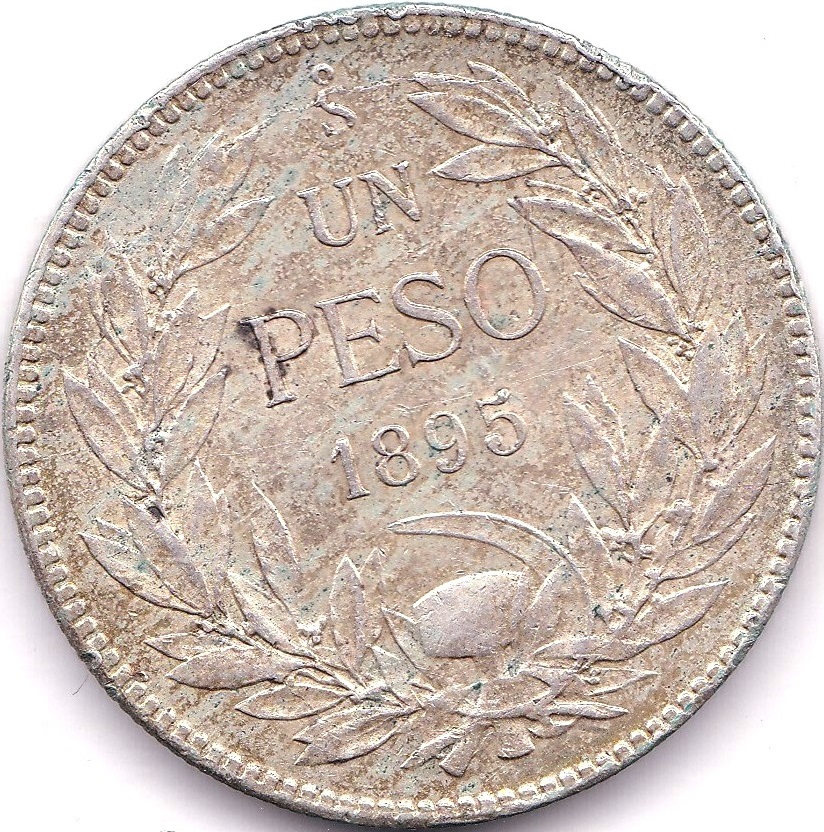 Chile 1895-Peso,(KM152.1)EF, nice example - Bild 2 aus 3