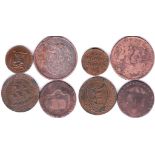 Tokens Norwich 1667 Fathing; Yarmouth 1792 Half Penny; Lower Canada 1837 Penny Bank Token; Norwich