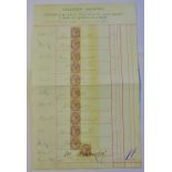 Educational 1885 Halifax School Board Teachers Salaries for June & July, ledger sheet with receipt