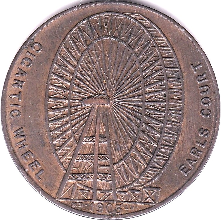 Medallions Earls Court Gigantic Wheel Token, 1905 AUNC with lustre - Image 2 of 3