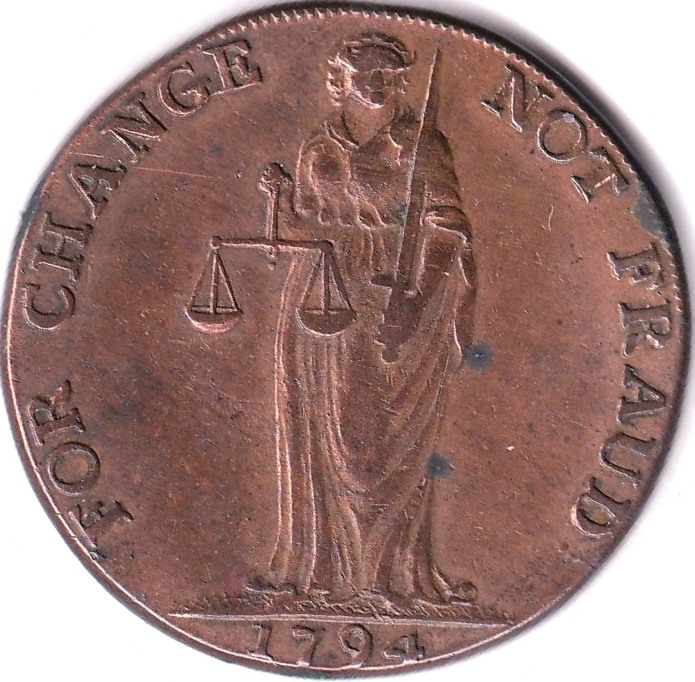 Token Suffolk 1794 Bungay Half Penny Token for Change Not Fraud, VF - Image 3 of 3
