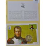 2005-(5th Jan) Napoleon Bonaparte cover with Gibraltar grown coin