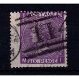 Great Britain 1867/80 6d, mauve, watermark hyphen, plate 8, beautiful colour, wing margin example,