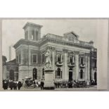 Worcestershire - Kidderminster Town Hall - black and white view, carriage and activity, used 1909
