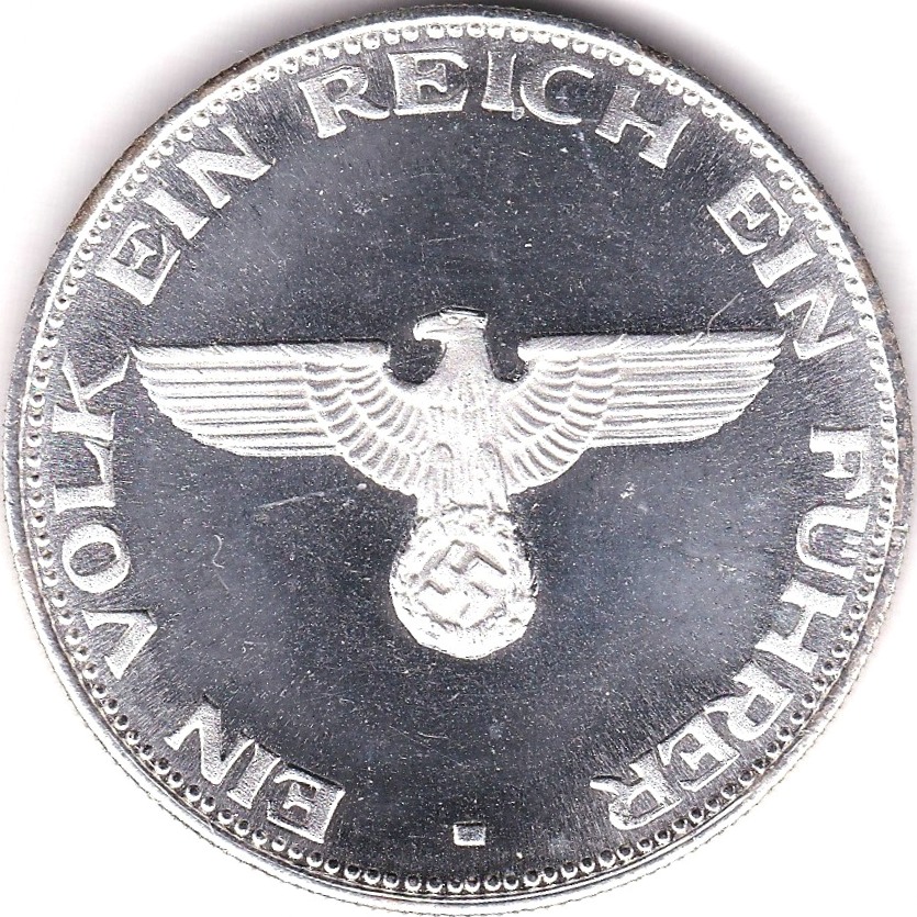 Germany Silver Medallion-proof obv Hitler 1889-1945, rev Ein Volk,Ein reich,Ein Fuhrer/Eagle and - Image 3 of 3