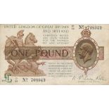 Treasury - £1 brown 1923 C1 82 7080409 Fisher Fine++ T31