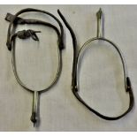 Spurs - A pair of late 19th century Spurs with leather strap attachments. In excellent condition
