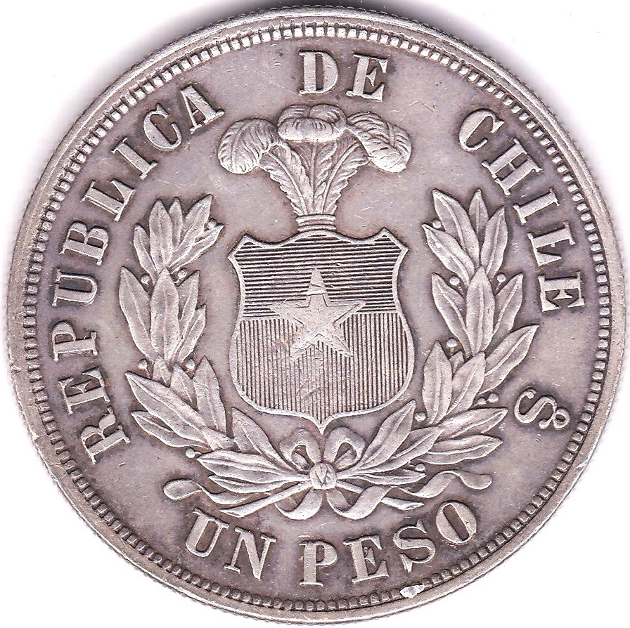 Chile 1890-Peso(KM142.1)GVF - Image 2 of 3
