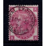 Great Britain 1867/80 3d rose, Plate 7, very fine used GLASGOW ROYAL EXCHANGE cds, SG 103