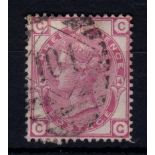 Great Britain 1874 3d rose, watermark spray, plate 14, SG 143, fine used. Cat £80
