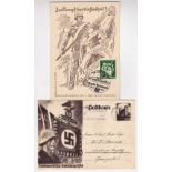 German propaganda illustrated postcard for the Nazi Party Rally, Nuremburg 1934 cancelled 15.9.