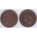 New Zealand 1862(ND) - Penny token, Milner & Thompson, (KM tn49), Maori bust rev GEF