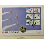 2008-Great Britain Air displays FDC with Gibraltar crown coin on mercury, first day cover
