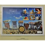 2007-Great Britain (15th May) Besicle the Seaside, mercury first day crown with 1d coin