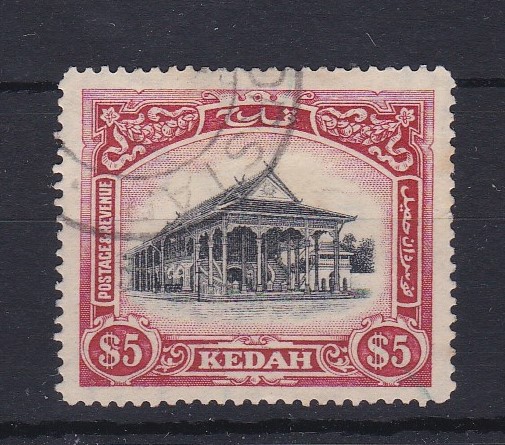 Malaya (Kedah) - 1912 5 dollars Black & Red Ref SG14, fine used. Cat £170.