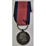Waterloo Medal 1815 Alex Hinds, 18th Regt Hussars, uneven naming, possibly late issue. Sold A/F