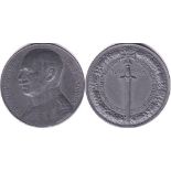 Germany(Saxony)-WWI bronze medallion,Federial III bust,-1914-1918, iron cross above a sword,NEF,