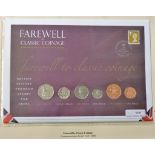 2008 Great Britain-Farewell and classic courage, mercury cover with 50pence to £1 pence coins,