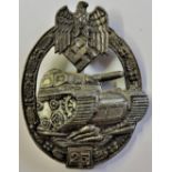 German WWII Panzer Assault '25' badge, see T&C's
