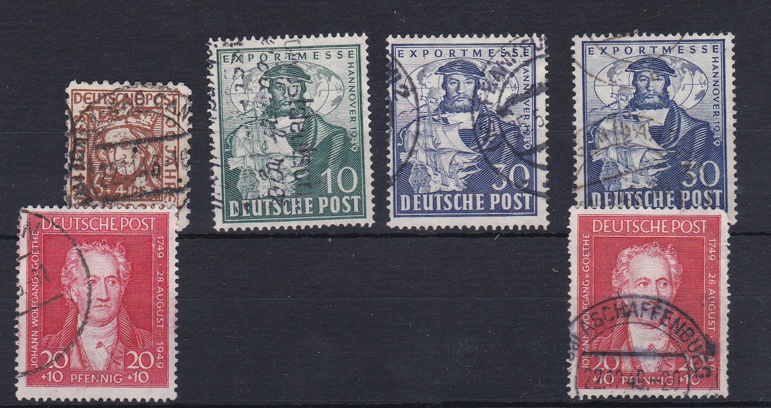 Germany Allied Occupation British-American Zone 1948-49 used selection Cat £35