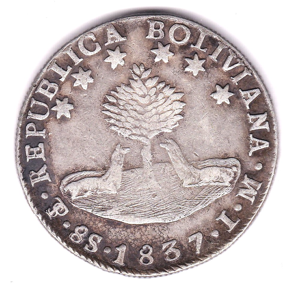 Bolivia 1837-8 Sols,(M97) GVF - Image 2 of 3