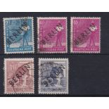 Germany Berlin 1948 Allied Occupation issues overprinted in black used selection Cat £63