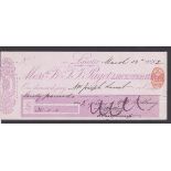 T & T.T. Paget Leicester Bank-Leicester, used order RO 13.7.81 pink on pink-printer Rowe & Co.