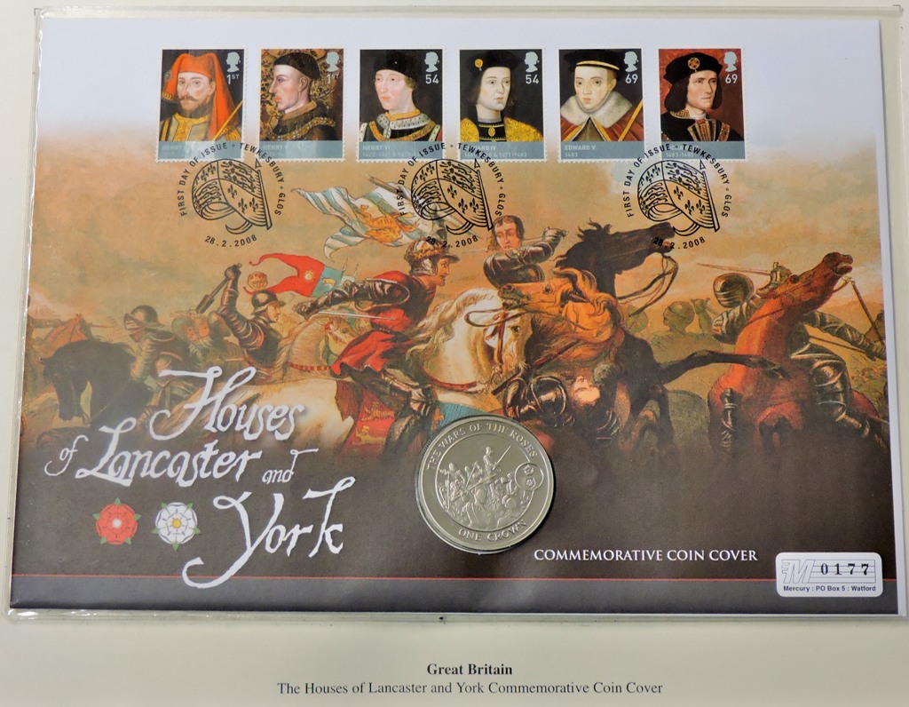 2008-Great Britain (28th Feb) Houses of Lancaster and York, mercury first day cover with Gibraltar