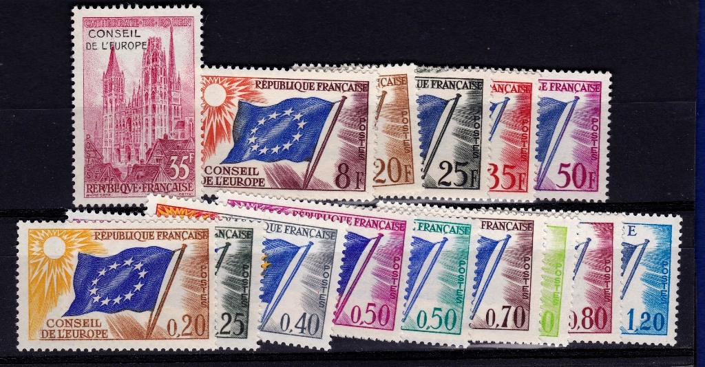 France (Council of Europe) unmounted mint range of 15 values ex C1-C19