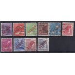 Germany Berlin 1949 Allied Occupation issues overprinted in red used selection Cat £64
