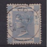 Hong Kong 1863-71 12 cents blue, very fine used cds "FOO", 1903 SG Z317 pulled upper perf but very