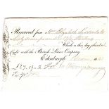 1843 British Linon Company Recipt