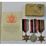 British WWII Medal Group including: Pacific Star to Mr L. Storn 23 Staydon St. Sevidon, Wilts,