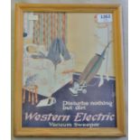 Framed Advertising Print -'Western Electric Vacuum Sweeper', excellent condition
