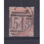 Great Britain - 1873-80 4d Vermilion S-H SG152 Plate 15, good used, scarce plate. SG Cat £425.