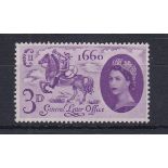 Great Britain Errors and Varieties 1960 Glo 3d, variety 'Broken Mame' (Cyi 1 RA/1) SG 619a, u/m