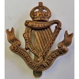 The Connaught Rangers WWI Cap Badge, KC (Brass, slider) K&K: 696