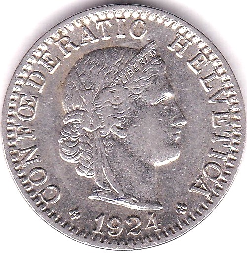 Switzerland 1927B 20 Rappen, AUNC, KM 29, low mintage - Image 3 of 3