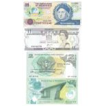 Bahamas 1992 Dollar (Columbus), P50, Fiji 1993 Dollar, P89; Papua New Guinea 1992 2 Kina, Piza; 2007