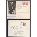 Denmark 1948 20c red Definitive FDC, Trade Market Label on the back, and 1953 BL+ 10 Charity