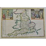 Antique Maps - England, Hermannides,1661 Map and Cartouches 'Britannia Saxonica' from Britannia