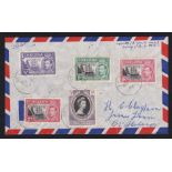 St. Helena - 1956 Airmail ENV Used internal mail with King George VI adhesives and 1953 Coronation.