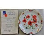 Ceramic Plate. Commemorative plate 'Field Poppy' Royal British Legion 75th Anniversary Limited