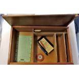 Wooden Stationery Box-with slide ing lid, and compartments inside-in very good condition