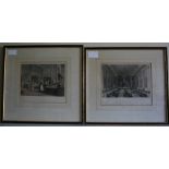 2 Coloured engravings 'The Reform Club' & 'Freemasons Hall' each 7"x5