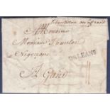 France 1769 EL S/I Orleans 30 x 5mm, M/S 11 to Grane, Fine.