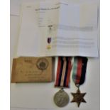 British WWII 1939-45 Star and 1939-45 War Medal to Warrant Officer J.W. Sergeant, of the Essex
