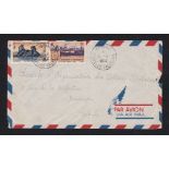 French Colonies New Caledonia 1952 Airmail Env Bourail to Besancon, Doubs