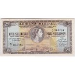 Bermuda 1957 5/- P19D, AUNC, Scarce